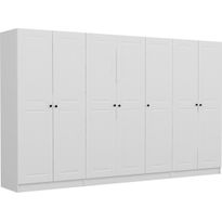 Vaatekaappi Linento Furniture Kale Mebran 4012 190x315cm valkoinen