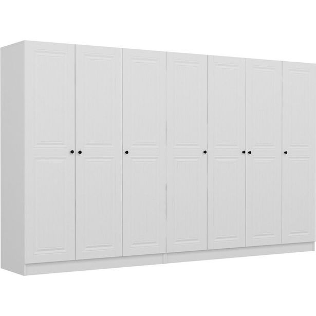 Vaatekaappi Linento Furniture Kale Mebran 4013 190x315cm valkoinen