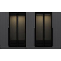 Vaatekaappi Linento Furniture Kale Plus 210x315cm 4 läpikuultavaa ovea eri värejä