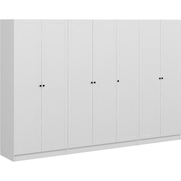 Vaatekaappi Linento Furniture Kale Mebran 8425 210x315cm valkoinen