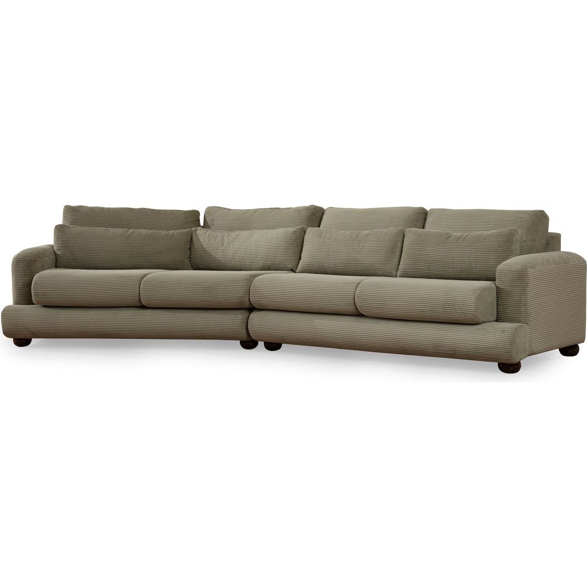 Sohva Linento Furniture River 4-istuttava vasenkätinen vihreä