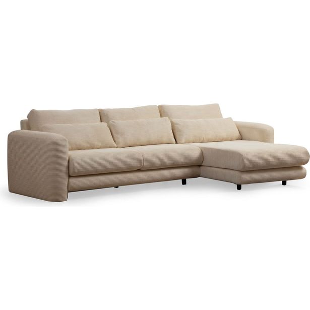 Kulmasohva Linento Furniture Lily oikeankätinen 3-istuttava beige