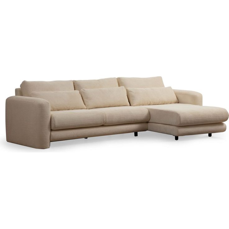 Kulmasohva Linento Furniture Lily oikeankätinen 3-istuttava beige