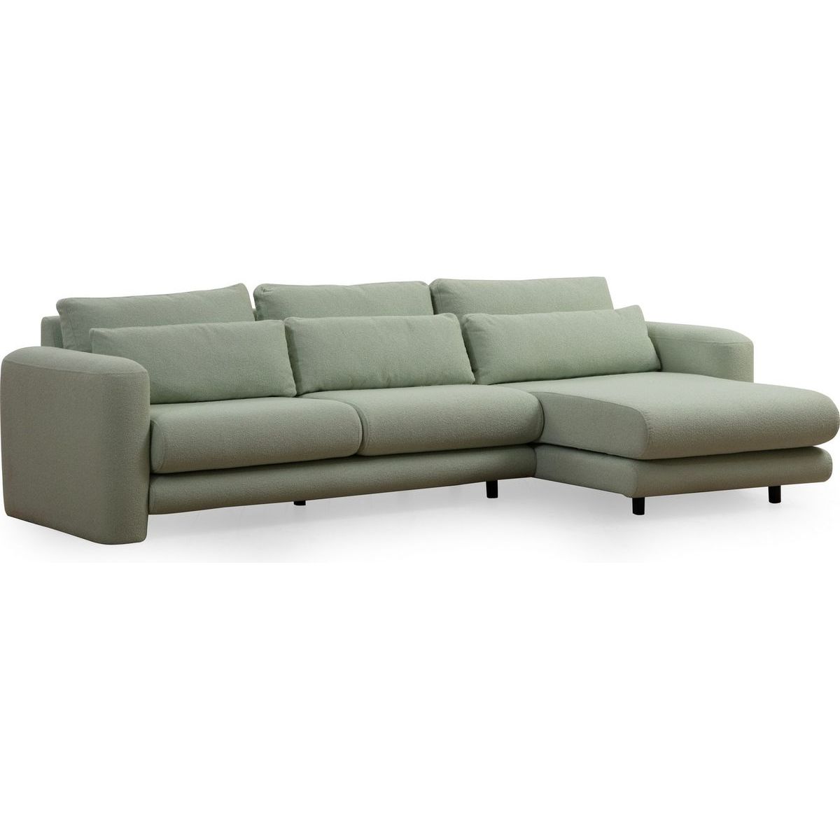 Kulmasohva Linento Furniture Lily oikeankätinen 3-istuttava vihreä