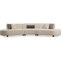 Sohva Linento Furniture Pars L1-01-1R kaareva 5-istuttava kerma
