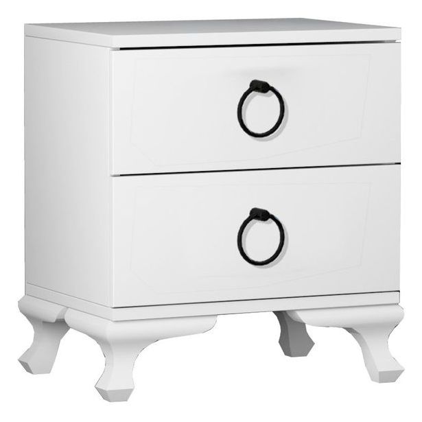 Yöpöytä Linento Furniture Olina 2 Cekmece, valkoinen