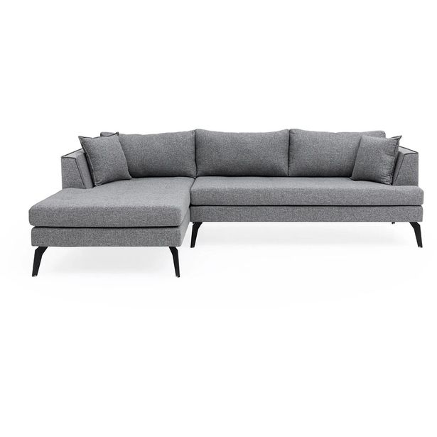 Divaanisohva Linento Furniture Bobo, 3-istuttava, vasen, vaaleanharmaa
