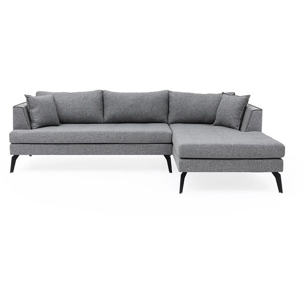 Divaanisohva Linento Furniture Bobo, 3-istuttava, oikea, vaaleanharmaa