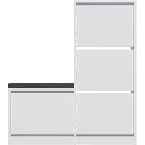 Kenkäkaappi Linento Furniture Dude valkoinen, Verkkokaupan poistotuote