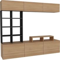 TV-kalusteryhmä Linento Furniture Sasa tiikki/musta