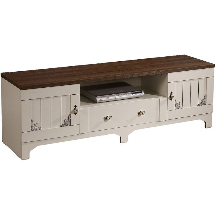 TV-taso Linento Furniture Gazel valkoinen/ruskea