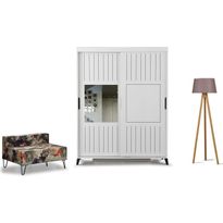 Vaatekaappi Linento Furniture Pasific 216x130cm valkoinen