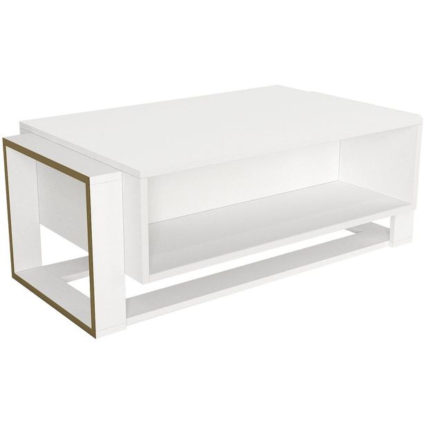 Sohvapöytä Linento Furniture Bianco, valkoinen/kulta