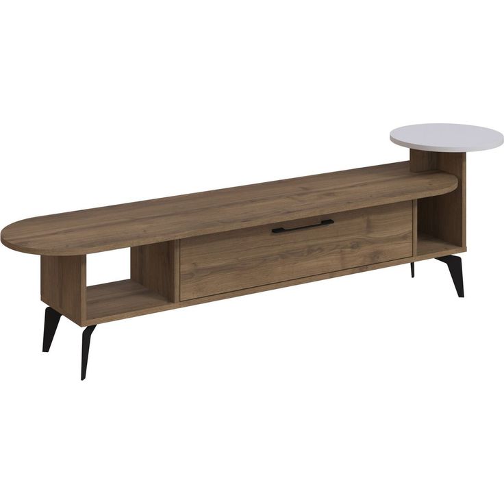 TV-taso Linento Furniture Ada ruskea/valkoinen