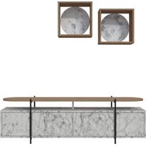 TV-kalusteryhmä Linento Furniture Hanley harmaa/tammi