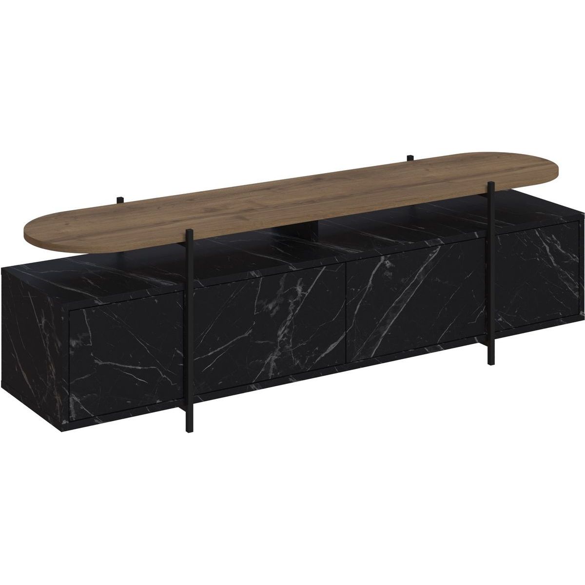 TV-taso Linento Furniture Hanley musta/hitti