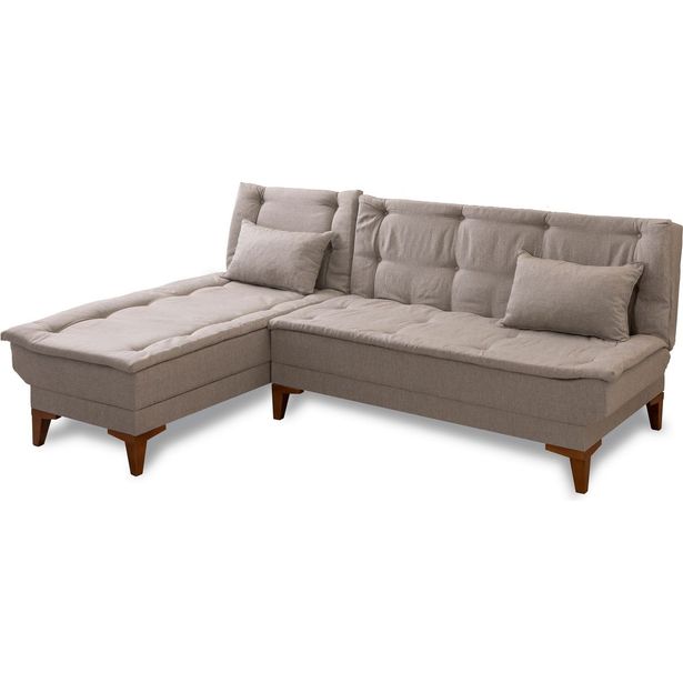 Kulmavuodesohva Linento Furniture Santo vasenkätinen 3-istuttava kerma