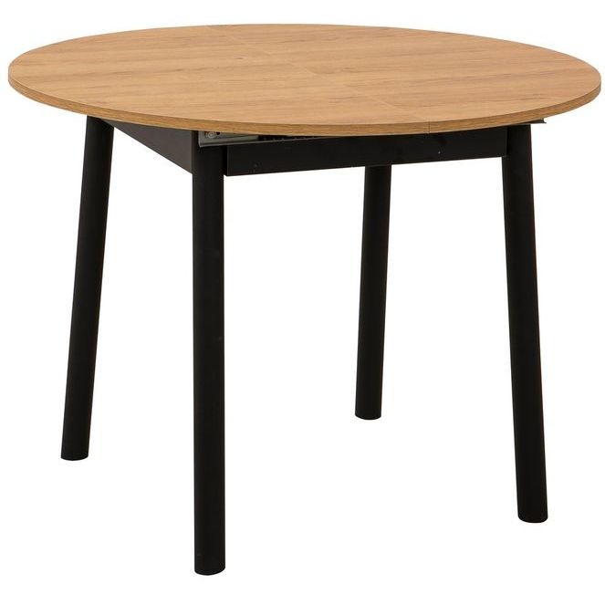 Jatkettava ruokapöytä Linento Furniture Oliver, tammi/musta