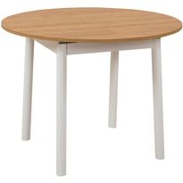 Jatkettava ruokapöytä Linento Furniture Oliver, tammi/valkoinen, Verkkokaupan poistotuote