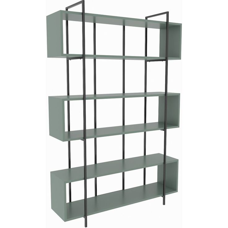 Kirjahylly Linento Furniture Bruti vihreä/musta