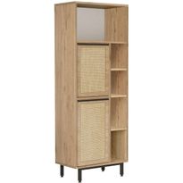 Kylpyhuoneen rottinkikaappi Linento Furniture ON10C-SU, ruskea
