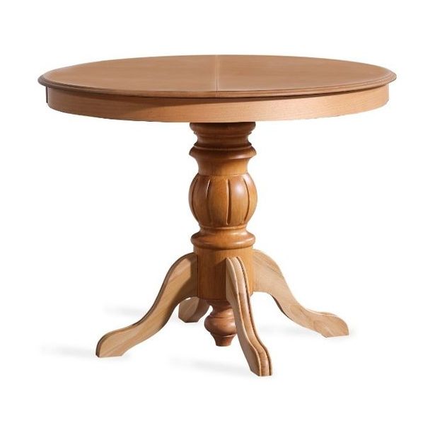 Jatkettava ruokapöytä Linento Furniture Eva, Ø118cm, ruskea