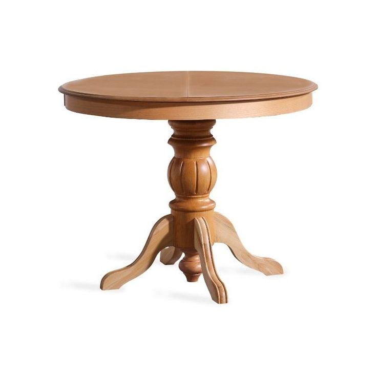 Jatkettava ruokapöytä Linento Furniture Eva, Ø118cm, ruskea