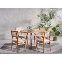 Ruokapöytä Linento Furniture Puffy, Ø100cm, ruskea