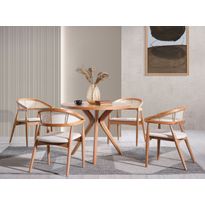 Ruokapöytä Linento Furniture Vegas, Ø100cm, ruskea
