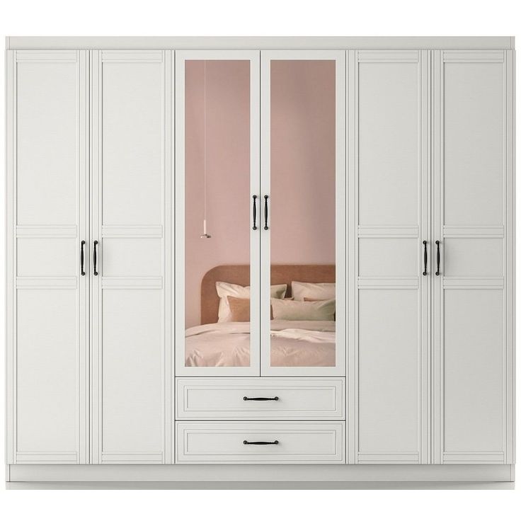 Vaatekaappi Linento Furniture Henna 1716 210x210cm valkoinen