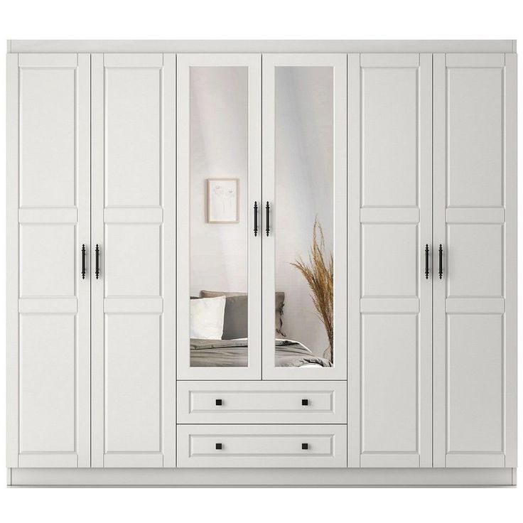 Vaatekaappi Linento Furniture Bahar 657 210cm valkoinen