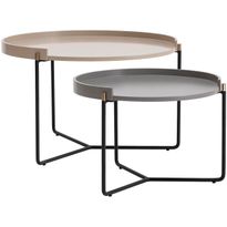Sohvapöytä Linento Furniture Mandy 2-osainen beige/harmaa