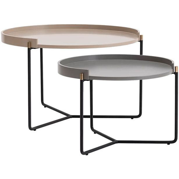 Sohvapöytä Linento Furniture Mandy 2-osainen beige/harmaa