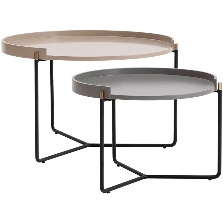 Sohvapöytä Linento Furniture Mandy 2-osainen beige/harmaa