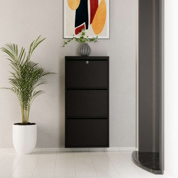 Kenkäkaappi Linento Furniture Locking 3 Piece Metal, 50x103cm