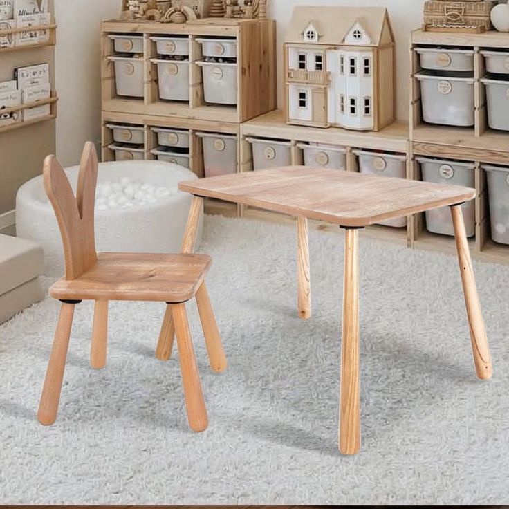 Lasten pöytäsetti Linento Furniture BLTYZ-AKTV060, vaaleanruskea