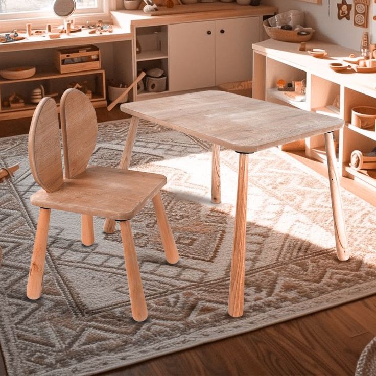 Lasten pöytäsetti Linento Furniture BLTYZ-AKTV064, vaaleanruskea