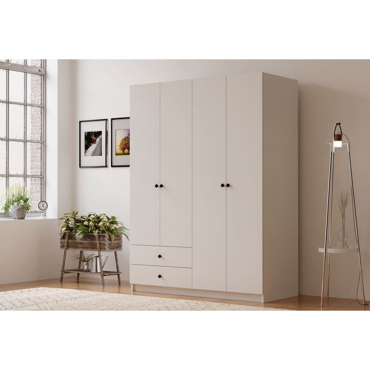 Vaatekaappi Linento Furniture Rb-067, 120x180cm, mattavalkoinen