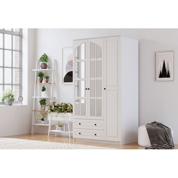 Vaatekaappi Linento Furniture Rb-011, 105x210cm, mattavalkoinen