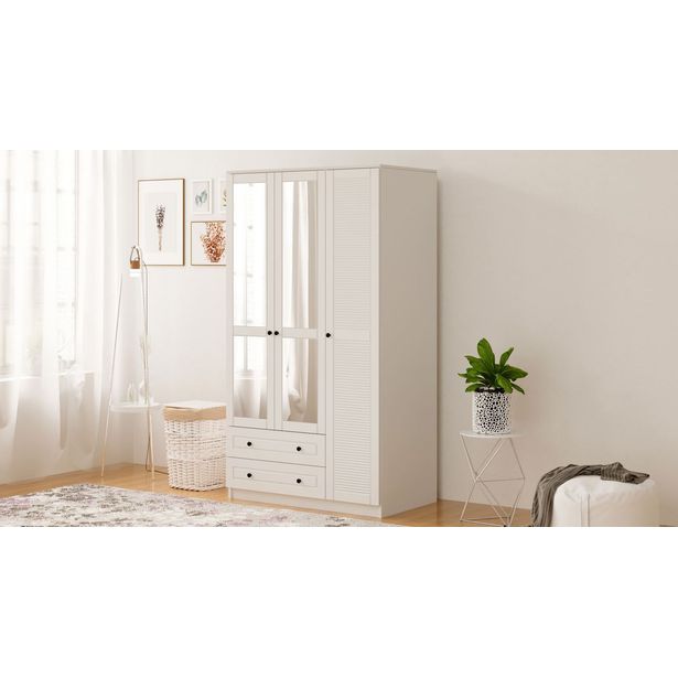Vaatekaappi Linento Furniture Rb-062-02, 105x210cm, mattavalkoinen