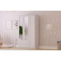 Vaatekaappi Linento Furniture Rb-186-01, 105x210cm, mattavalkoinen