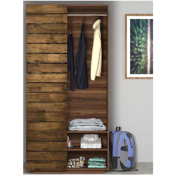 Vaatekaappi Linento Furniture Rb-167, 90x184cm, ruskea
