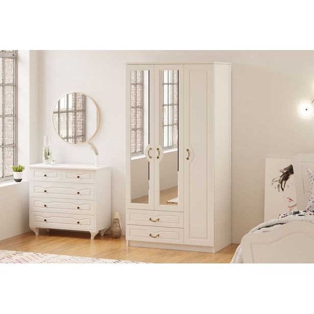 Vaatekaappi Linento Furniture Rb-176, 105x210cm, mattavalkoinen