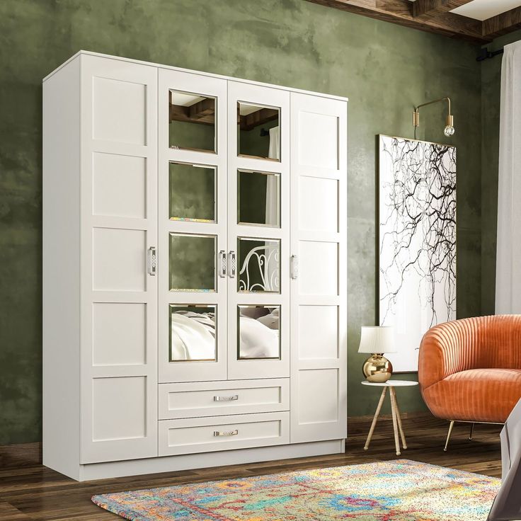 Vaatekaappi Linento Furniture Rb-051, 140x180cm, mattavalkoinen