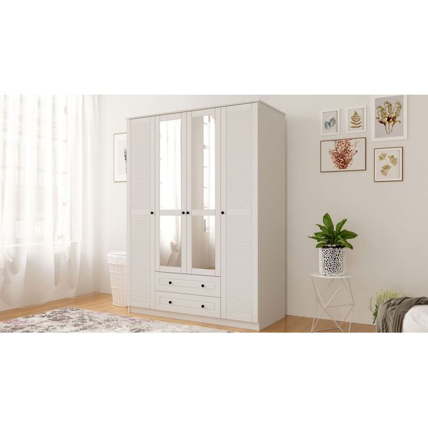 Vaatekaappi Linento Furniture Rb-063-03, 140x184cm, mattavalkoinen