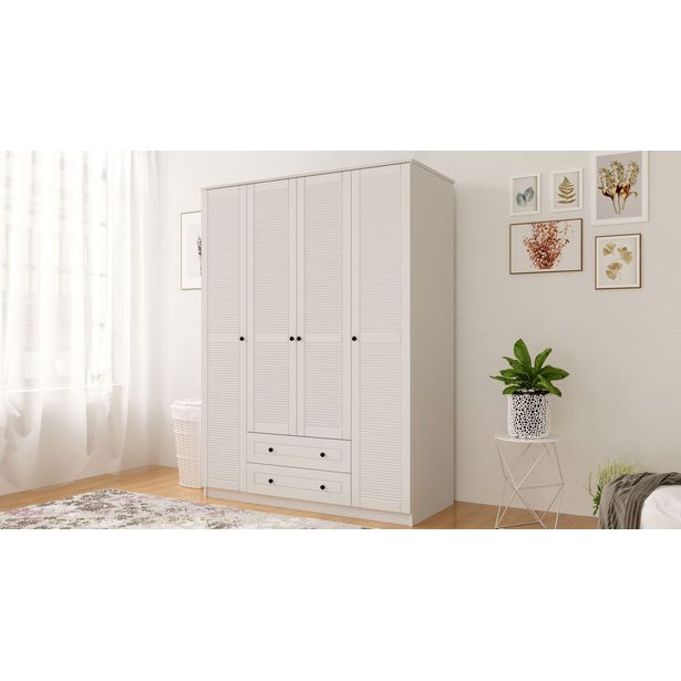 Vaatekaappi Linento Furniture Rb-063-01, 140x210cm, mattavalkoinen