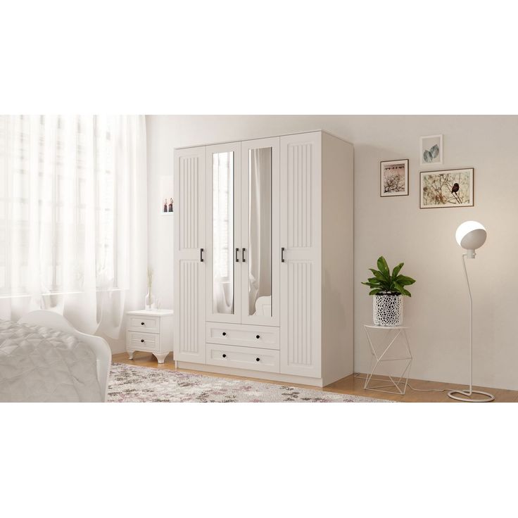 Vaatekaappi Linento Furniture Rb-074, 140x184cm, mattavalkoinen
