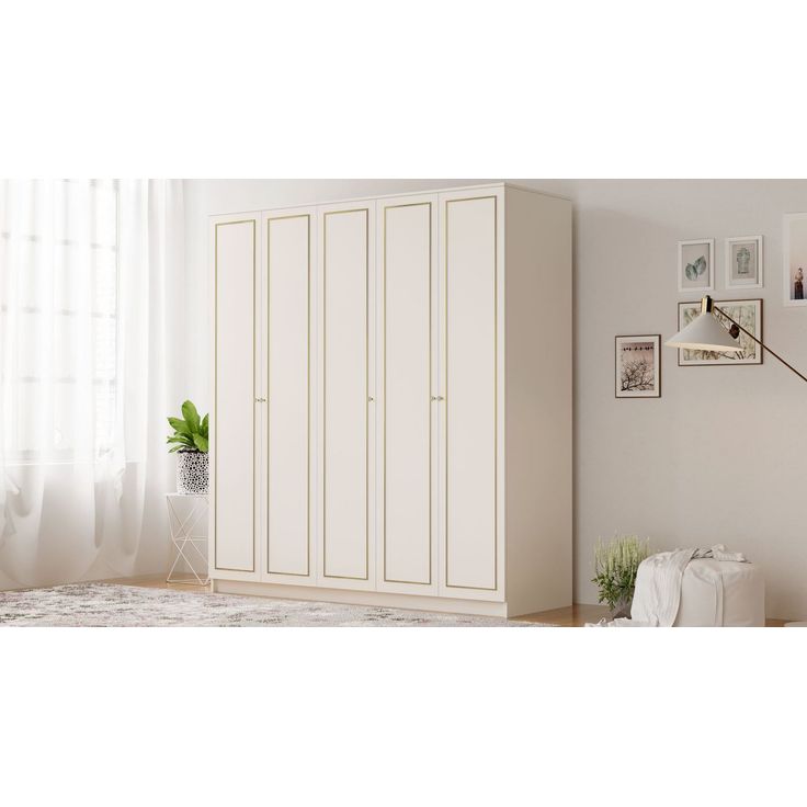 Vaatekaappi Linento Furniture Rb-082, 175x180cm, mattavalkoinen