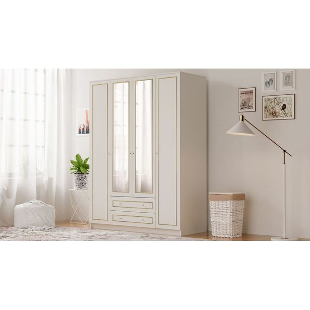 Vaatekaappi Linento Furniture Rb-079-02, 140x210cm, mattavalkoinen