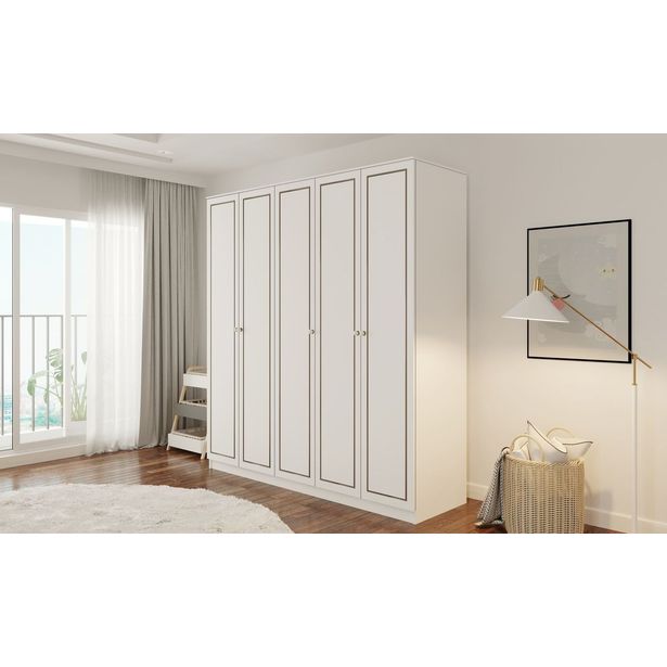 Vaatekaappi Linento Furniture Rb-094-02, 175x180cm, mattavalkoinen
